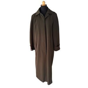 GALLERY BROWN TRENCH COAT WITH HOOD SIZE 8